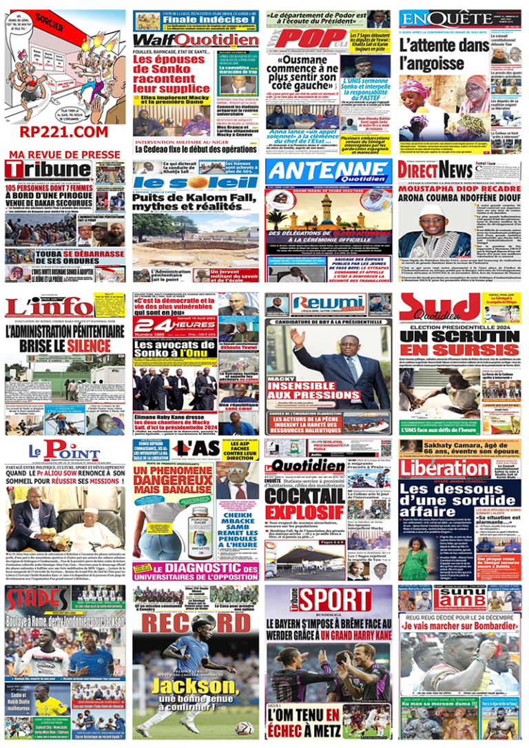 Unes des Quotidiens du Samedi 19 Aout 2023