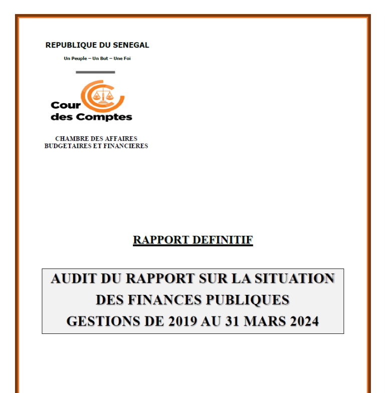 AUDIT DU RAPPORT SUR LA SITUATIONDES FINANCES PUBLIQUESGESTIONS DE 2019 AU 31 MARS 2024Rapport-définitif-sur-la-situation-des-finances-exercice-2019-au-31-mars-2024AUDIT DU RAPPORT SUR LA SITUATIONDES FINANCES PUBLIQUESGESTIONS DE 2019 AU 31 MARS 2024