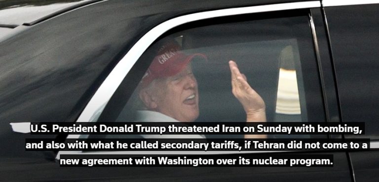 Trump threatens bombing if Iran does not make nuclear deal