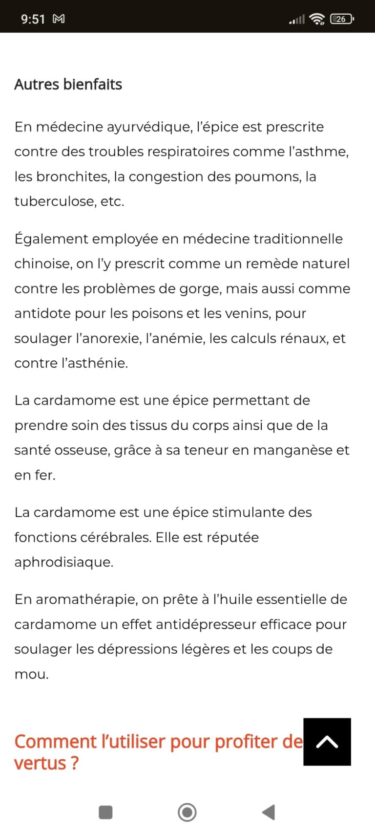 Autres bienfaits